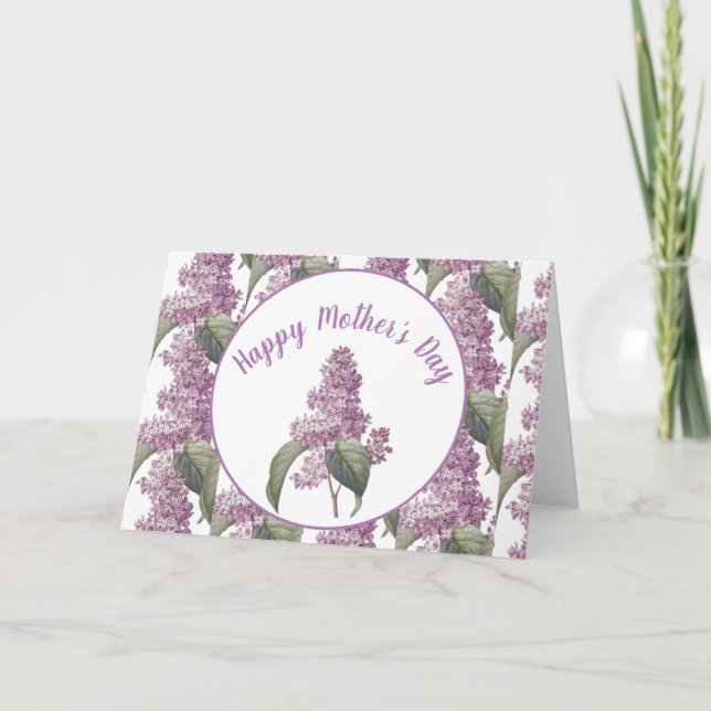 Carte Jolie Lilacs Fleurs Fête des Mères Fêtes (Devant)