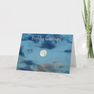 Carte Jolie Lune et nuages Sky Birthday Card