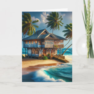 Carte Jolie maison de Cabine de plage en rondins Joyeux 