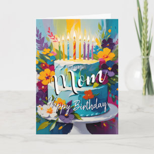 Carte Jolie maman heureux gâteau d'anniversaire de la ca