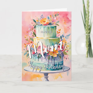 Carte Jolie maman heureux gâteau d'anniversaire de la ca