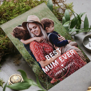 Carte Jolie MAMAN TRES AIMEE Cœur Photo Fête des Mères