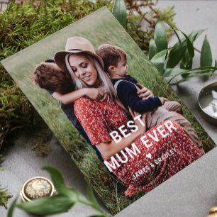 Carte Jolie MAMAN TROP GÉNIALE Cœur Photo Fête des Mères