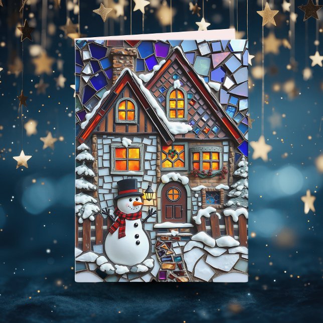 Carte Jolie mosaïque Carrelage et verre tendu Noël (Créateur téléchargé)