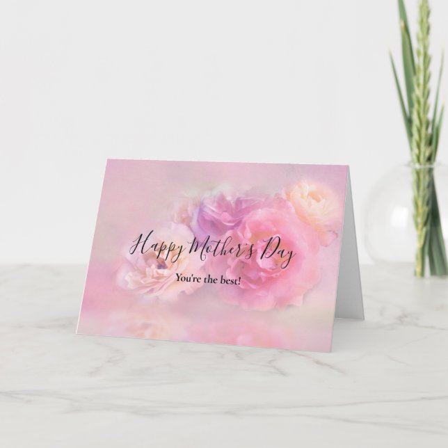 Carte Jolie oeillets rose et blanc Photo Fête des mères (Devant)