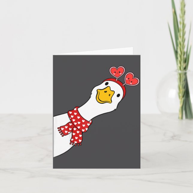 Carte Jolie Oie Xoxo Sois Mienne Joyuse Saint-Valentin F (Devant)