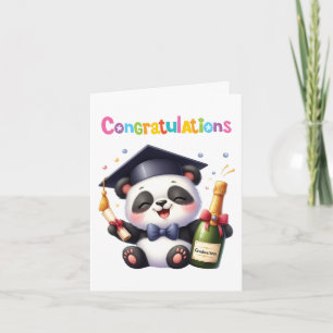 Carte Jolie Panda Graduation Félicitations