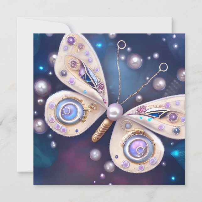 Carte Jolie Pearl Vintage Papillon Card (Devant)