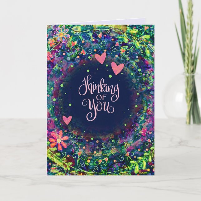 Carte Jolie pensée florale élégante violette pour vous (Devant)