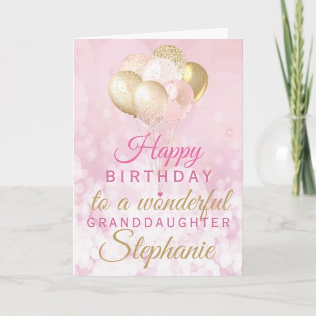 Carte Jolie petite-fille Balloon d'anniversaire (Devant)