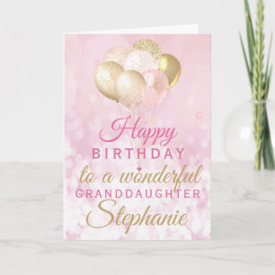 Carte Jolie petite-fille Balloon d'anniversaire