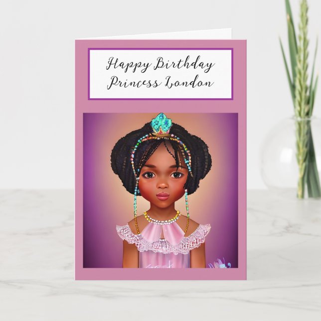 Carte Jolie Princesse Personnalisée Anniversaire (Devant)
