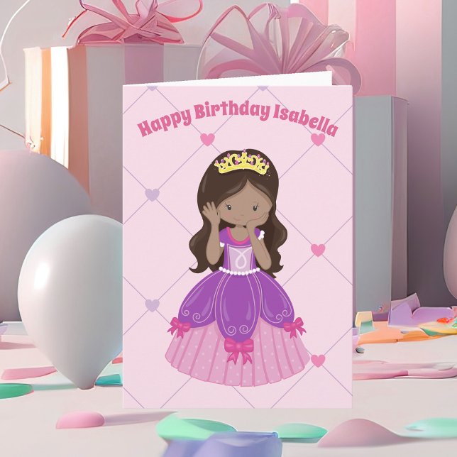 Carte Jolie princesse rose Personnalisée Hispanique Fill (Créateur téléchargé)