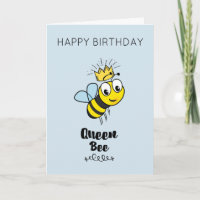 Jolie reine d'abeille avec couronne Joyeux anniver