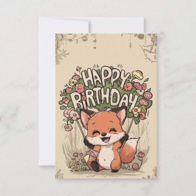 Carte Jolie Renard Enchanted Anniversaire (Devant)