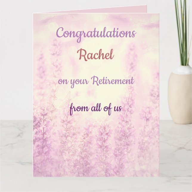Carte Jolie retraite Florale personnalisée (Devant)