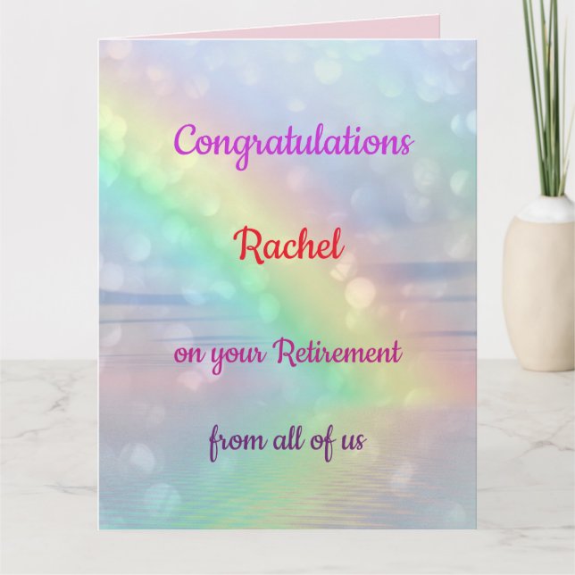 Carte Jolie retraite personnalisée Rainbow (Devant)