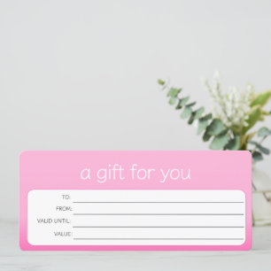 CARTE JOLIE ROSE BUSINESS LOGO RETAIL DON CERTIFICAT