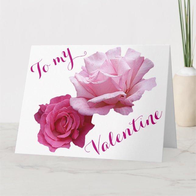 Carte Jolie roses roses roses Valentine amour belle flor (Devant)