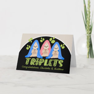 Carte Jolie Sloth Deux Garçons Une Fille Nouveau Triplet