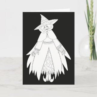 Carte Jolie sorcière d'Halloween