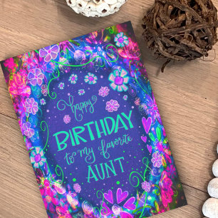 Carte Jolie Tante Favorite Rose Floral Anniversaire