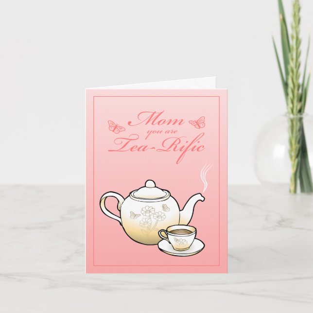 Carte Jolie théière et tasse à thé (Devant)
