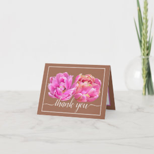Carte Jolie Tulipes Roses Chic Bouquet Floral Merci
