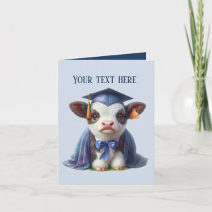 Carte Jolie vache Graduation ajouter un message