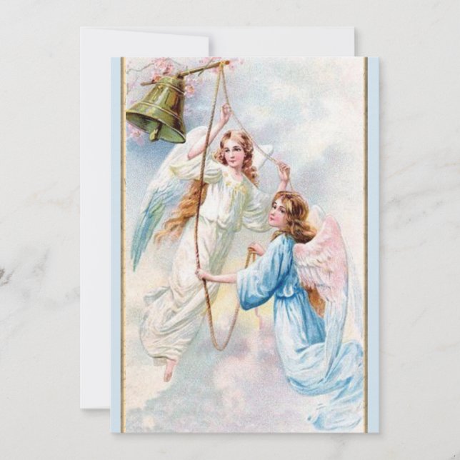 Carte Jolies Anges Avec Cloche (Devant)
