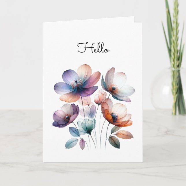 Carte Jolies fleurs aquarelle Illustration Salutation (Devant)
