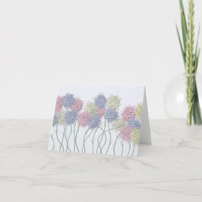 Carte Jolies Fleurs colorées Pastel (Devant)