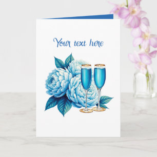 Carte Jolies fleurs de Champagne de mariage personnalisa