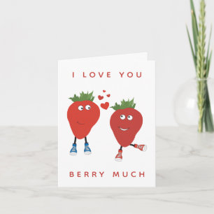 Carte Jolies fraises amoureuses drôles
