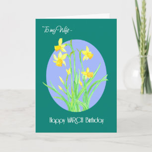 Carte Jolies jonquilles Mars Anniversaire de la femme