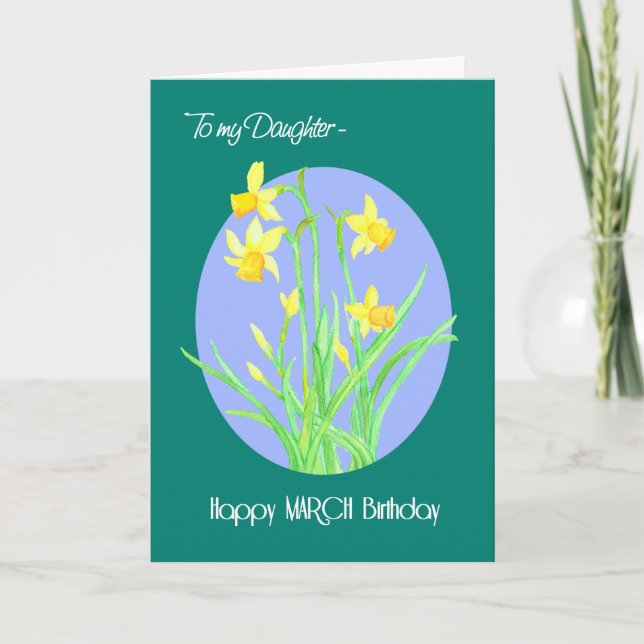 Carte Jolies jonquilles Mars Anniversaire de la fille (Devant)