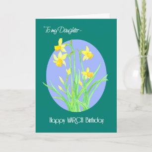 Carte Jolies jonquilles Mars Anniversaire de la fille