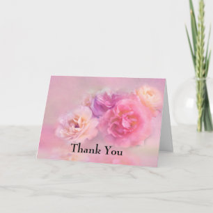 Carte Jolies Œillets Roses Photo Élégante Remerciement