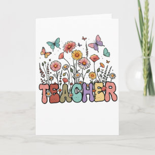 Carte Jolis 100 Jours École Floral Papillons Enfants