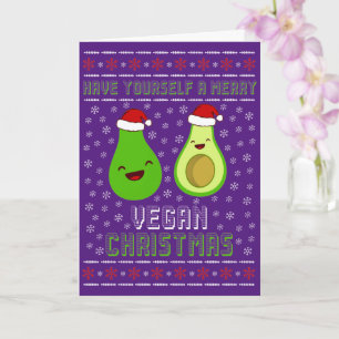 Carte Jolis avocats Joyeux Noël végan 
