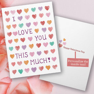 Carte Jolis cœurs à l'aquarelle pour la Saint-Valentin