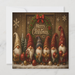 Carte Jolis nains de Noël joyeux