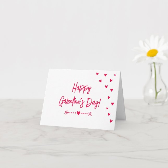 Carte Jolis petits cœurs roses - Joyuse Galentine's Day  (Petite plante)
