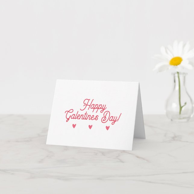 Carte Jolis petits cœurs rouges - Joyuse Galentine's Day (Petite plante)