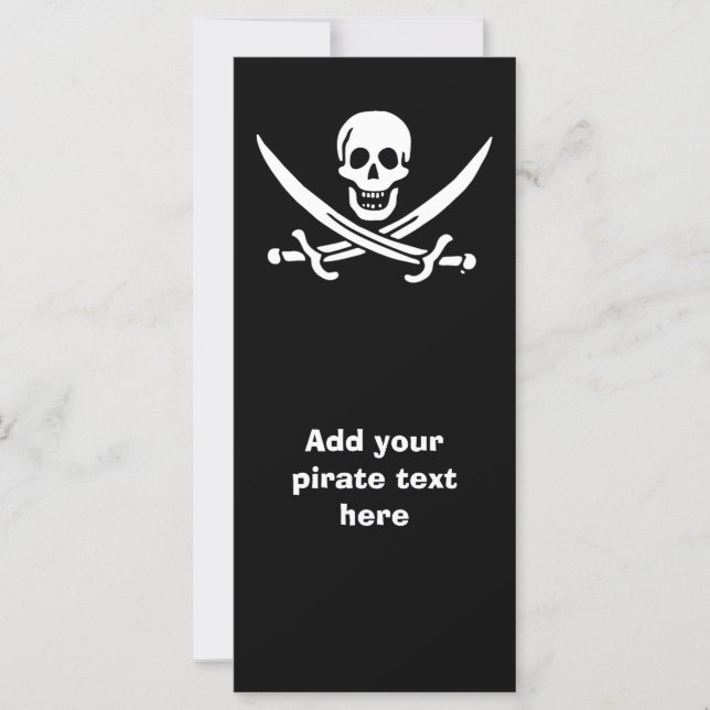 Carte Jolly roger drapeau de pirate (Devant)