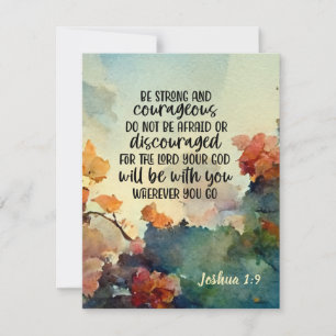 Carte Josué 1:9 Soyez forte et courageuse Bible Flat