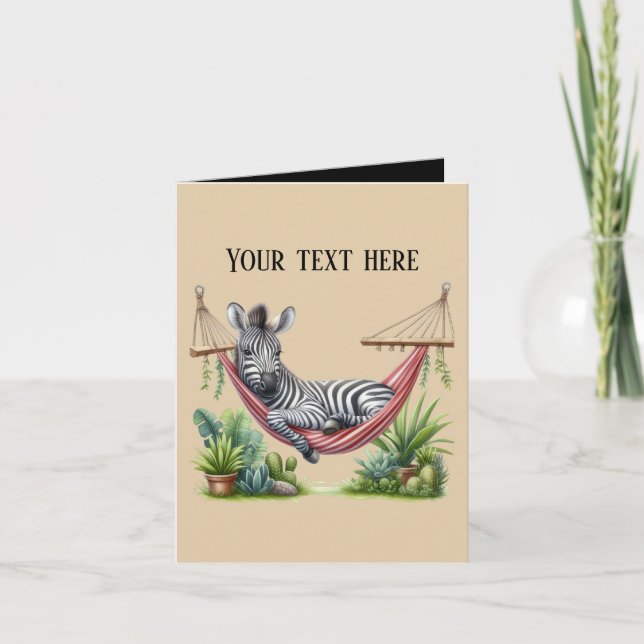 Carte Jote bébé zèbre ajouter un message (Devant)