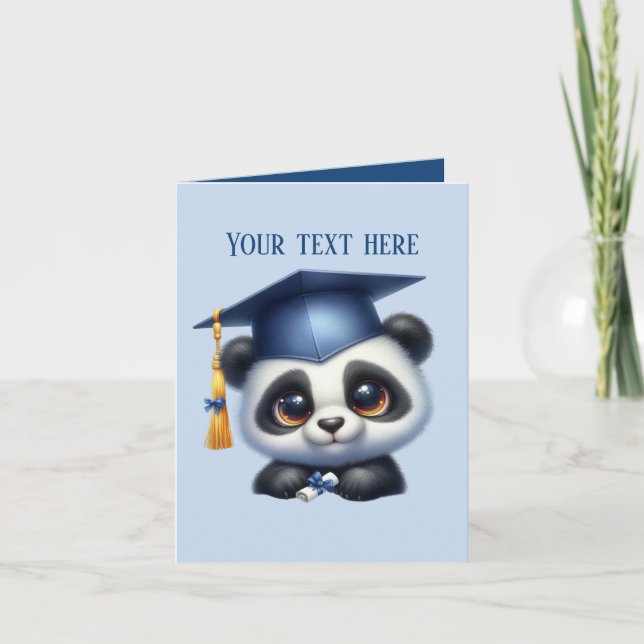Carte Jote Graduation ajouter message panda ours (Devant)