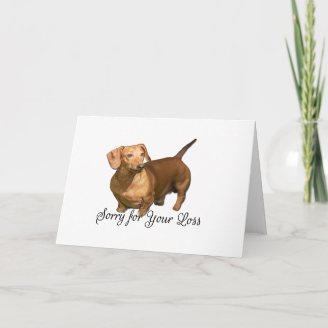 Carte Jote Red Dachshund Désolé pour les condoléances de (Devant)