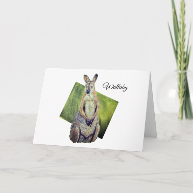 Carte Jote rouge craché Wallaby Art Marsupial australien (Devant)